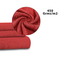 Cargar imagen en el visor de la galería, Juego de 3 Toallas 100% Algodón de 450gsm- Rojo
