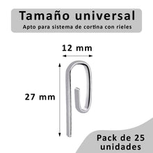 Cargar imagen en el visor de la galería, Ganchos de Cortina de Metal para Cortinas de Sistema de Riel
