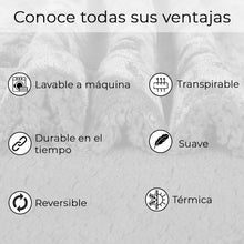 Cargar imagen en el visor de la galería, Manta Borreguito Sherpa 130x160cm Reversible Extra Suave-Gris
