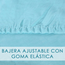 Cargar imagen en el visor de la galería, Juego Sábanas Estampadas de Verano y Entretiempo 100% Poliéster- Hojas Azul

