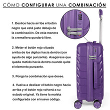 Cargar imagen en el visor de la galería, Maleta de Viaje de Cabina de Polipropileno, Resistente y Ruedas 360º- Morado
