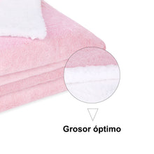 Cargar imagen en el visor de la galería, Manta reversible para sofá o cama de borreguito y franela- Rosa
