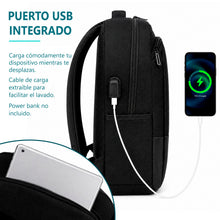Cargar imagen en el visor de la galería, Mochila Casual Adulto, Estudiante 44x12x31cm con Puerto USB- Negro
