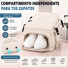 Cargar imagen en el visor de la galería, Mochila de Viaje 40x20x25cm Equipaje de Mano con Puerto USB- Beige
