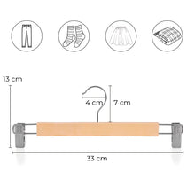 Cargar imagen en el visor de la galería, Perchas Pantalones con Clips Antideslizantes y Almohadillas- Madera
