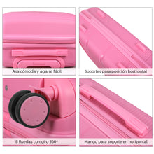 Cargar imagen en el visor de la galería, Juego de 4 Maletas de Viaje Neceser, Cabina, Mediana y Grande de Polipropileno- Rosa
