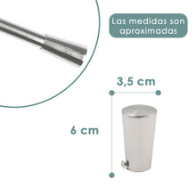 Cargar imagen en el visor de la galería, Barra De Cortinas Universal Extensible Acero Taza. Plata
