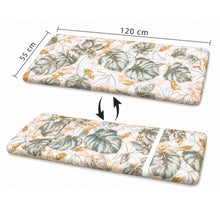 Cargar imagen en el visor de la galería, Cojín Tumbona Colchón 120x55x6cm . Ideal para Jardín, Piscina, Terraza- Hojas
