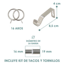 Cargar imagen en el visor de la galería, Barra De Cortinas Universal Extensible Acero Taza. Plata
