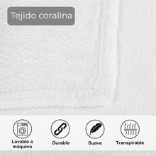Cargar imagen en el visor de la galería, Manta Coral Suave 130x170cm Ligera, Cálida- Blanco
