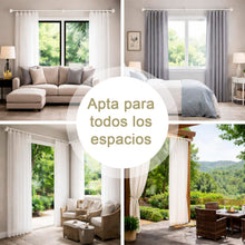 Cargar imagen en el visor de la galería, Barra de Cortina Extensible de Metal de Ø19 mm, Juego Ajustable con Soportes Extensibles- Blanco
