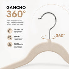 Cargar imagen en el visor de la galería, Perchas de Terciopelo Antideslizantes con Ranura- Hueso
