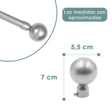 Cargar imagen en el visor de la galería, Barra De Cortinas Universal Extensible Metal Bola. Gris

