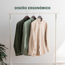 Cargar imagen en el visor de la galería, Perchas de Madera Natural con Barra Antideslizante- Marrón
