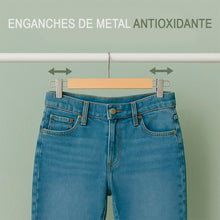 Cargar imagen en el visor de la galería, Perchas Pantalones con Clips Antideslizantes y Almohadillas- Madera
