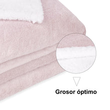 Cargar imagen en el visor de la galería, Manta Borreguito Sherpa Reversible 220x240 Extra Suave- Rosa Claro
