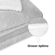 Cargar imagen en el visor de la galería, Manta Borreguito Sherpa Reversible 220x240 Extra Suave- Gris
