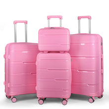 Cargar imagen en el visor de la galería, Juego de 4 Maletas de Viaje Neceser, Cabina, Mediana y Grande de Polipropileno- Rosa
