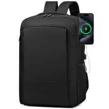 Cargar imagen en el visor de la galería, Mochila Casual Adulto, Estudiante 44x12x31cm con Puerto USB- Negro
