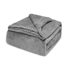 Cargar imagen en el visor de la galería, Manta Borreguito Sherpa 130x160cm Reversible Extra Suave-Gris
