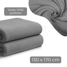 Cargar imagen en el visor de la galería, Manta Coral Suave 130x170cm Ligera, Cálida- Gris

