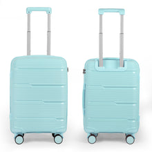 Cargar imagen en el visor de la galería, Juego de 4 Maletas de Viaje Neceser, Cabina, Mediana y Grande de Polipropileno- Azul Claro
