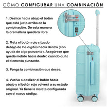 Cargar imagen en el visor de la galería, Juego de 4 Maletas de Viaje Neceser, Cabina, Mediana y Grande de Polipropileno- Azul Claro
