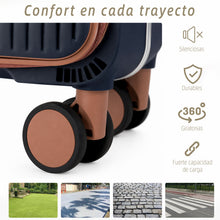 Cargar imagen en el visor de la galería, Maleta de Cabina 54x24x35cm de Polipropileno, Abertura Superior y Cerradura TSA - Marino
