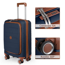 Cargar imagen en el visor de la galería, Maleta de Cabina 55x22x36cm de Polipropileno con Cerradura TSA - Marino
