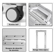 Cargar imagen en el visor de la galería, Maleta de Cabina con Ruedas para Viaje de Negocios, Piloto- Gris
