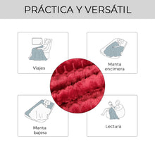 Cargar imagen en el visor de la galería, Manta Coral 130x170cm Efecto Terciopelo- Rojo

