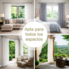 Cargar imagen en el visor de la galería, Barra de Cortina Extensible de Metal de Ø19 mm, Juego Ajustable con Soportes Extensibles- Gris
