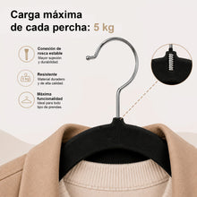 Cargar imagen en el visor de la galería, Perchas de Terciopelo Antideslizantes con Ranura- Negro
