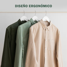 Cargar imagen en el visor de la galería, Perchas de Madera Natural con Barra Antideslizante- Blanco
