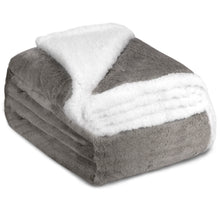 Cargar imagen en el visor de la galería, Manta Borreguito Sherpa Reversible 220x240 Extra Suave- Marrón

