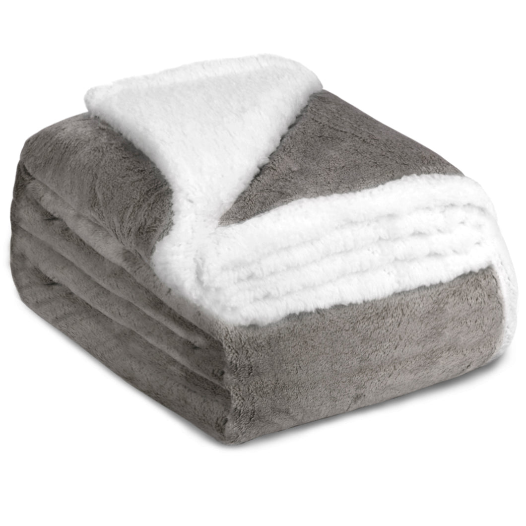 Manta Borreguito Sherpa Reversible 220x240 Extra Suave- Marrón