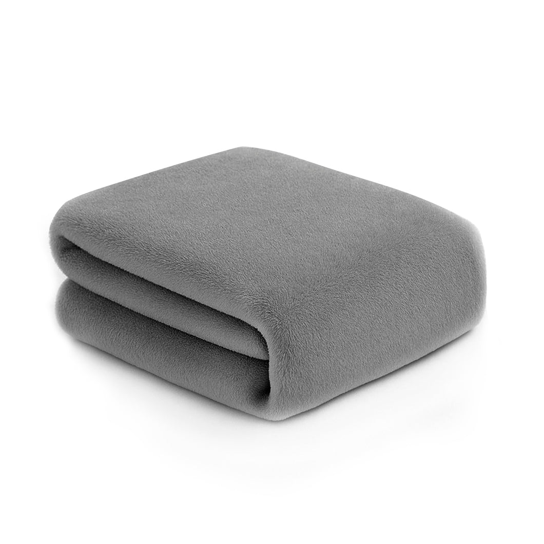 Manta Coral Suave 130x170cm Ligera, Cálida- Gris