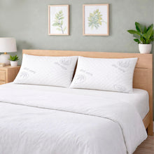 Cargar imagen en el visor de la galería, Almohada de Copos Viscoelásticos, Tejido Strech de Aloe Vera- 90cm Pack 2
