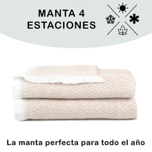 Cargar imagen en el visor de la galería, Manta o Colcha  4 Estaciones de Algodón- Beige
