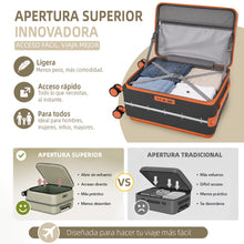 Cargar imagen en el visor de la galería, Maleta de Cabina 54x24x35cm de Polipropileno, Abertura Superior y Cerradura TSA - Negro
