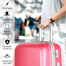 Cargar imagen en el visor de la galería, Juego de 3 Maletas de Viaje Cabina, Mediana y Grande de ABS - Rosa
