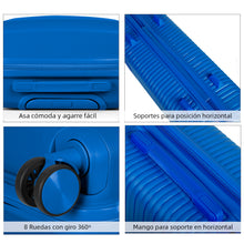 Cargar imagen en el visor de la galería, Juego de 2 Maletas de Viaje Cabina y Mediana- Azul
