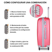 Cargar imagen en el visor de la galería, Juego de 3 Maletas de Viaje Cabina, Mediana y Grande de ABS - Rosa
