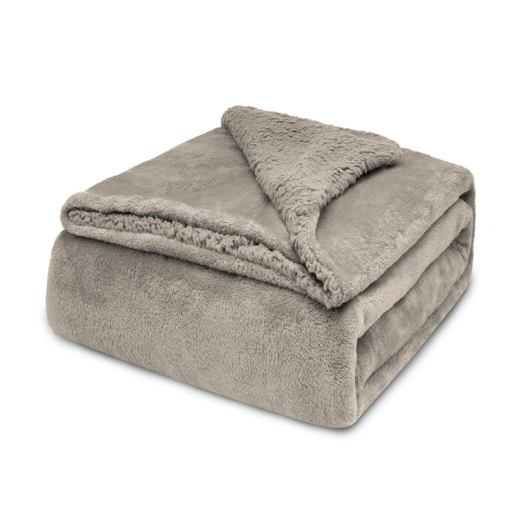 Manta Borreguito Sherpa 130x160cm Reversible Extra Suave- Marrón