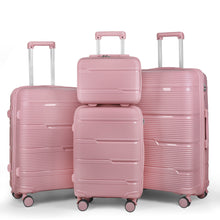 Cargar imagen en el visor de la galería, Juego de 4 Maletas de Viaje Neceser, Cabina, Mediana y Grande de Polipropileno- Nude Pink
