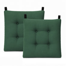 Cargar imagen en el visor de la galería, Cojines para Silla de 40x40x8cm Acolchados con Cintas de Sujeción Antideslizantes- Verde
