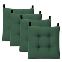Cargar imagen en el visor de la galería, Cojines para Silla de 40x40x8cm Acolchados con Cintas de Sujeción Antideslizantes- Verde
