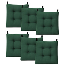 Cargar imagen en el visor de la galería, Cojines para Silla de 40x40x8cm Acolchados con Cintas de Sujeción Antideslizantes- Verde
