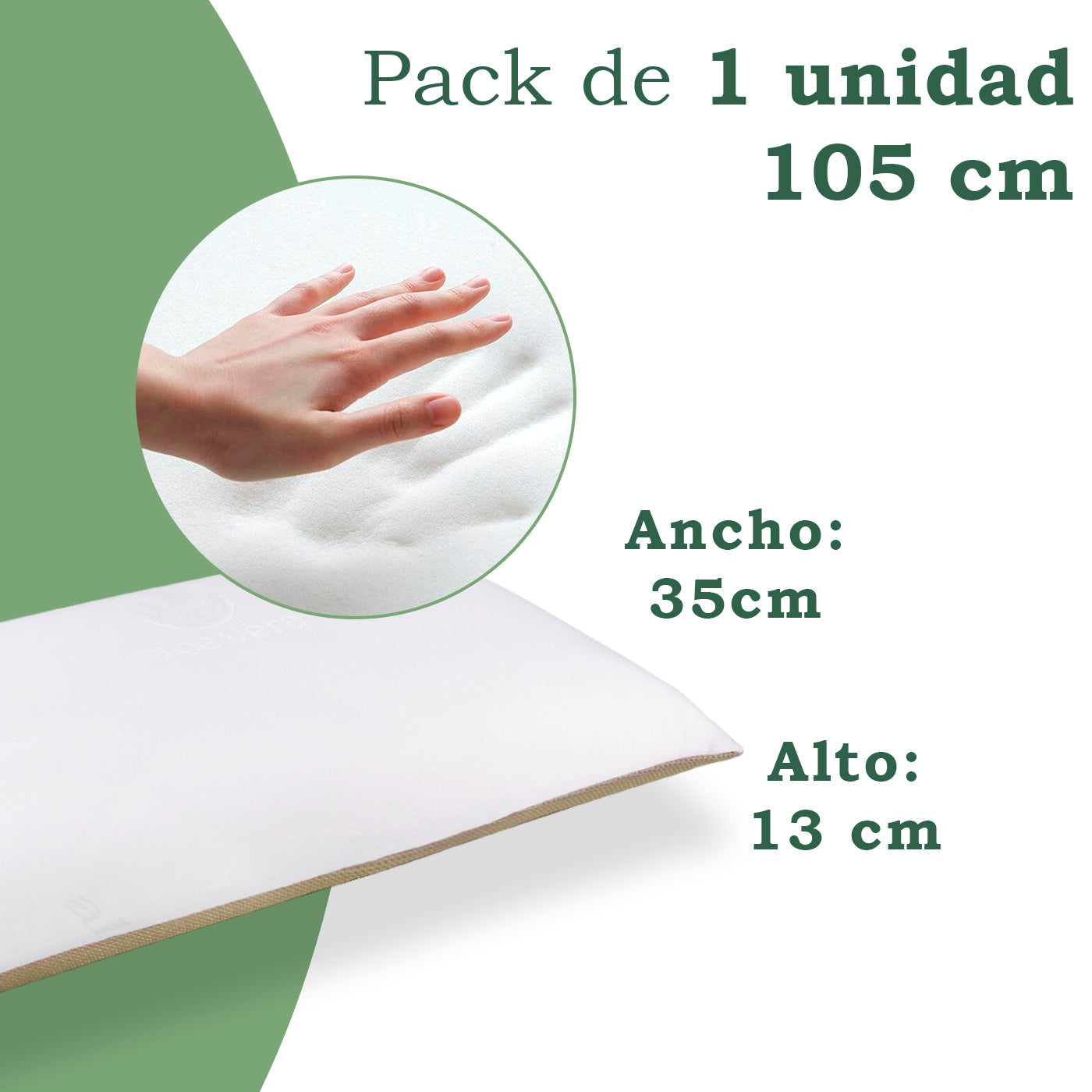 Almohada Viscoelástica Aloe Vera 105 cm Doble Funda –