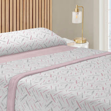 Cargar imagen en el visor de la galería, Juego de sábanas de 3 Piezas Invierno- Rayas Rosa
